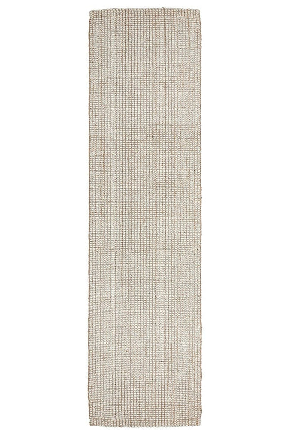 Scandi Handloomed Natural Wool & Jute Runner Rug