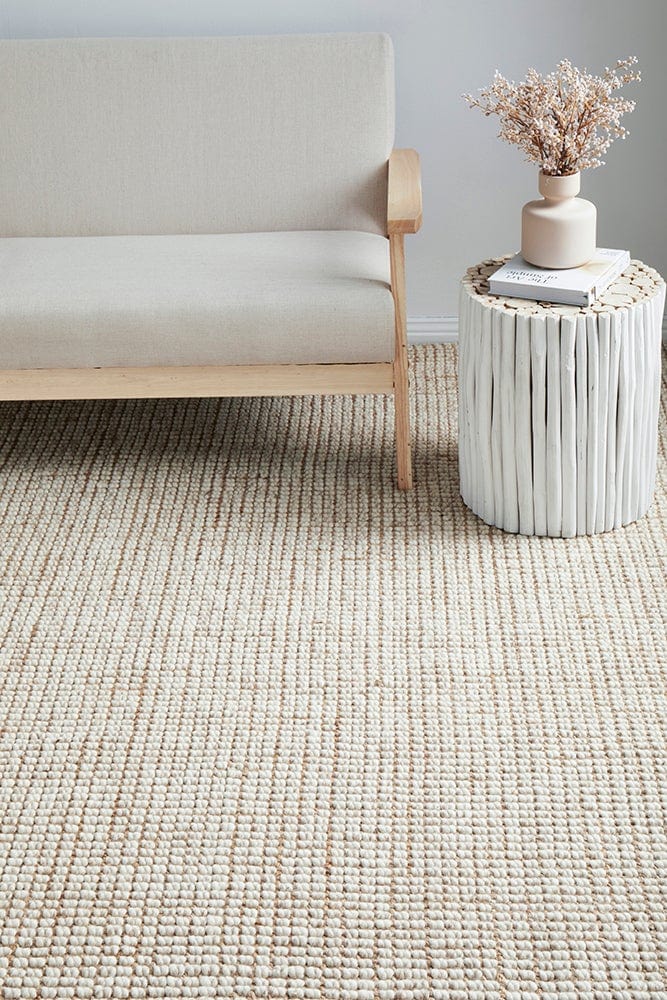 Natural Wool and Jute Rug Living Room