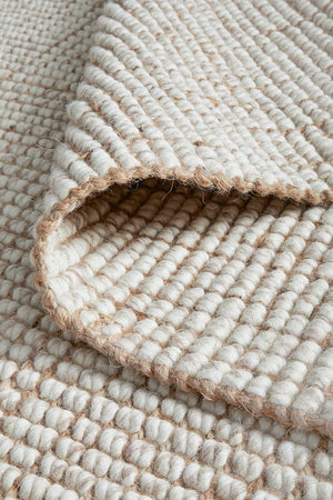 Natural Wool and Jute Rug - Close Up