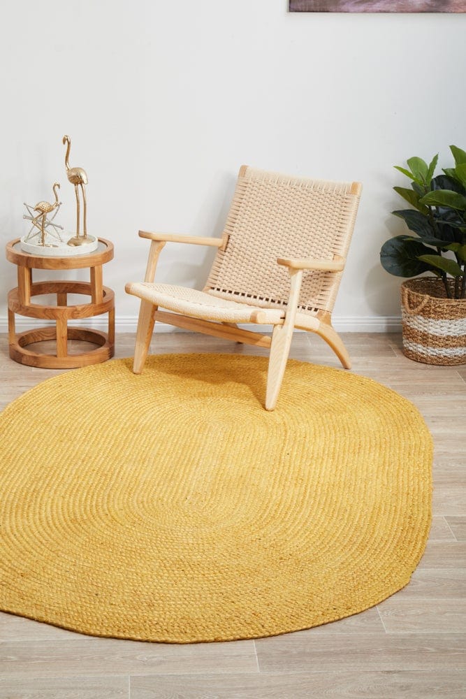 Vivi Yellow Oval Rug