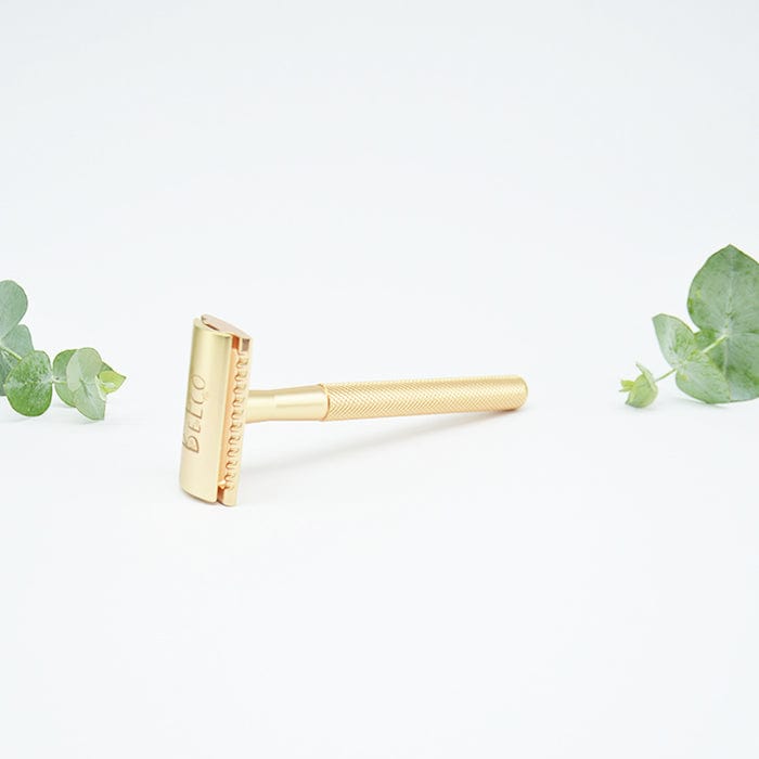 Safety Razor with Replacement Blades - Gold