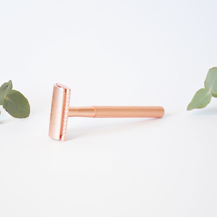 Safety Razor with Replacement Blades - Rose Gold