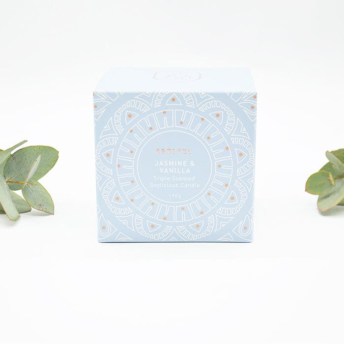 Natural Soy Candle Soulful - Jasmine & Vanilla 190g