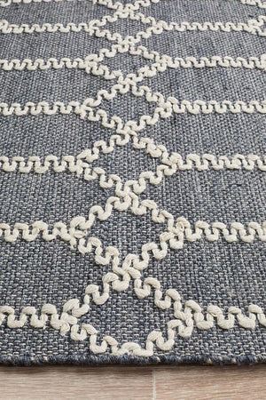 Ramo Tribal Trellis Rug Rustic Blue