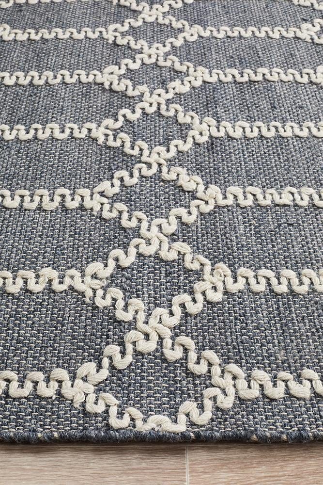 Ramo Tribal Trellis Rug Rustic Blue