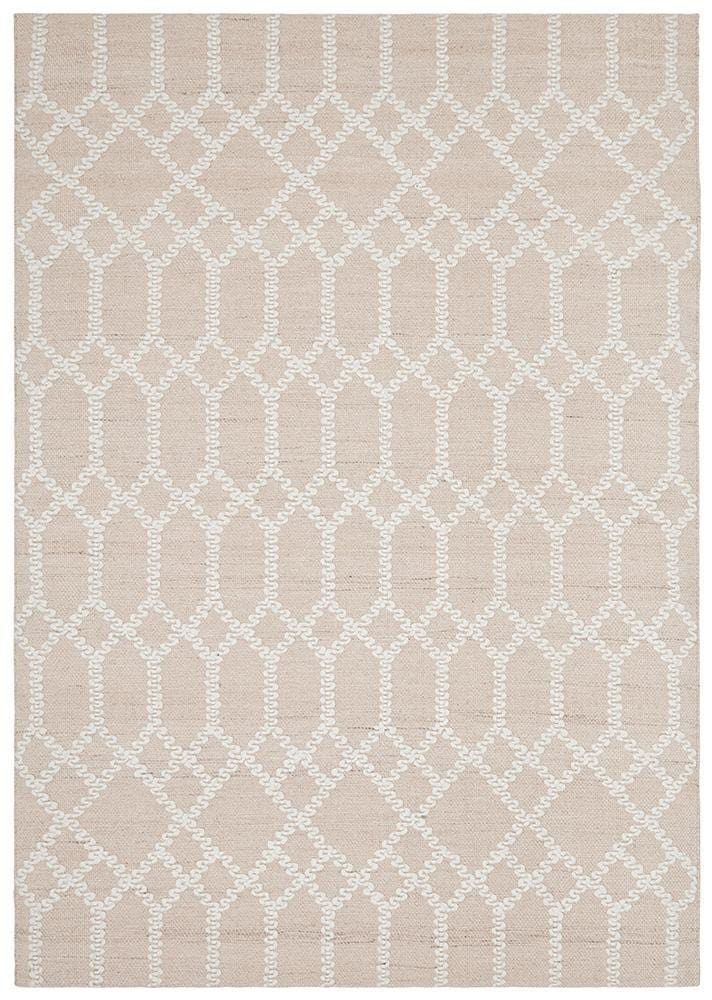 Ramo Tribal Trellis Rug Nude Soft Pink