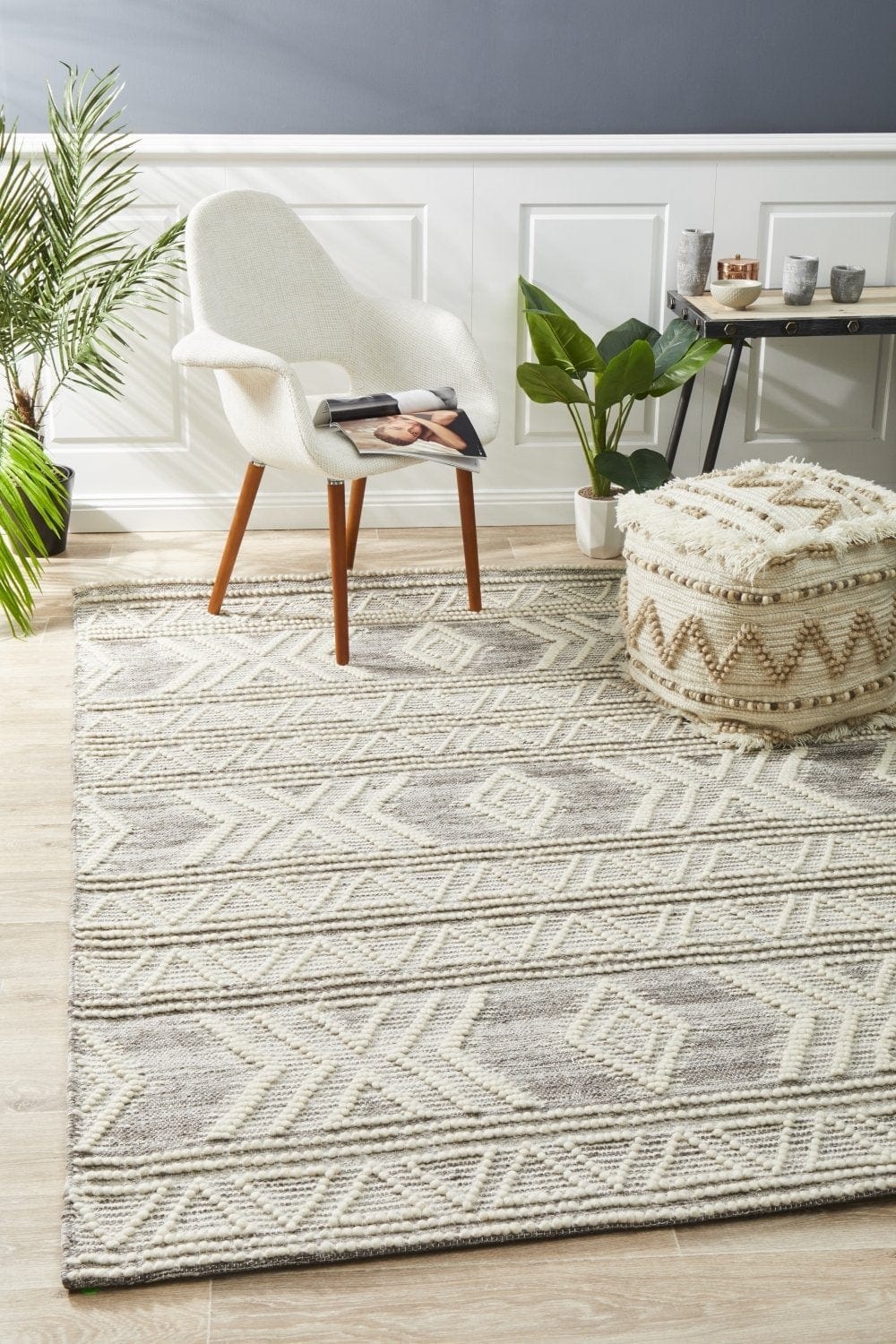 Akasha Woven Tribal Rug Natural