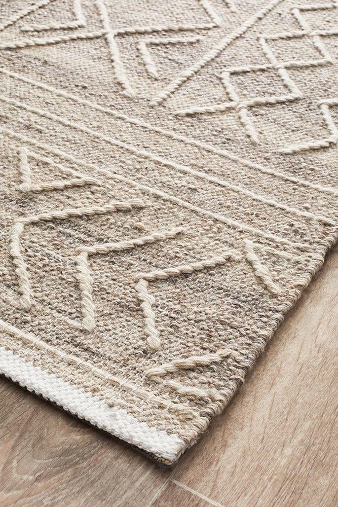 Isha Stitch Woven Rug Natural