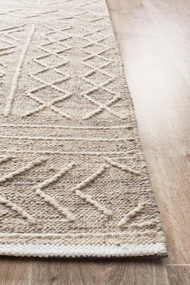 Isha Stitch Woven Rug Natural