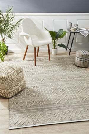 Isha Stitch Woven Rug Natural