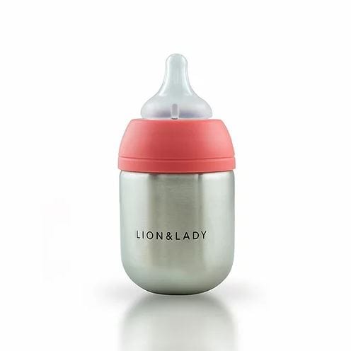 Stainless Steel Baby Feeding Bottle - Fuchsia