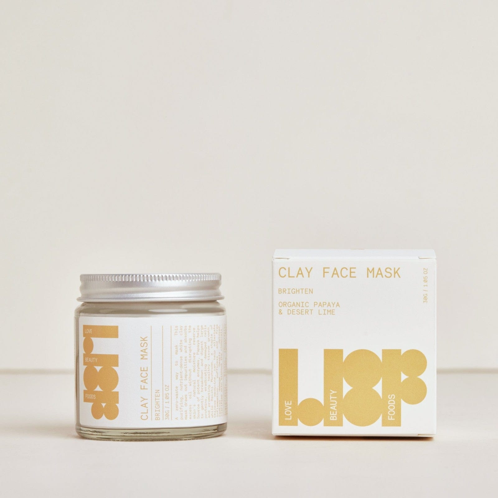 Brighten Clay Face Mask with Organic Papaya & Desert Lime 30g