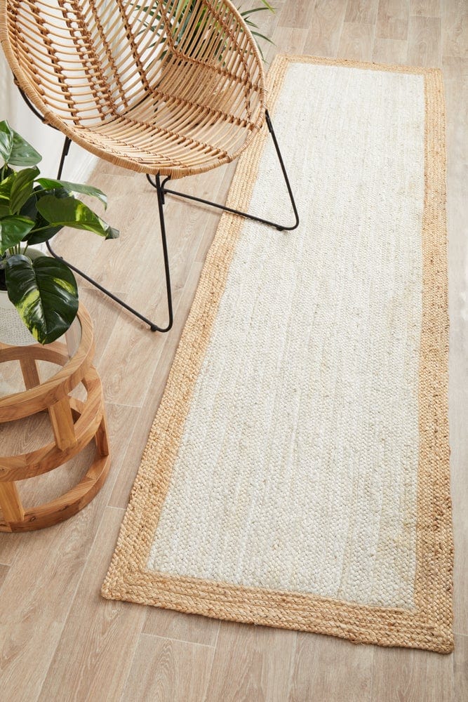 Byron 333 White Natural Runner Rug