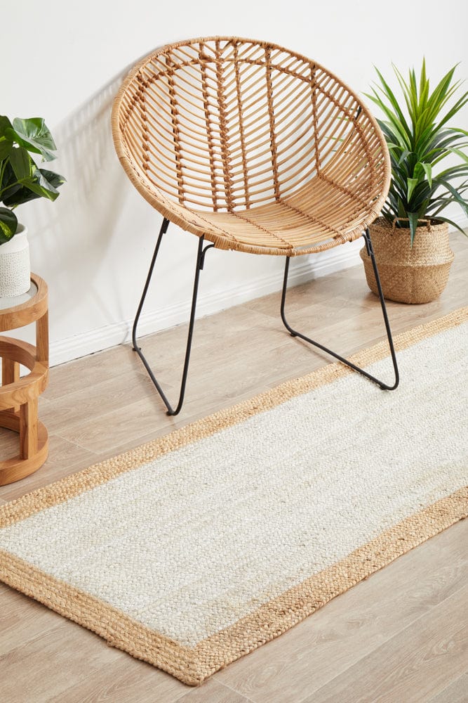 Tulum 333 White Natural Runner Rug