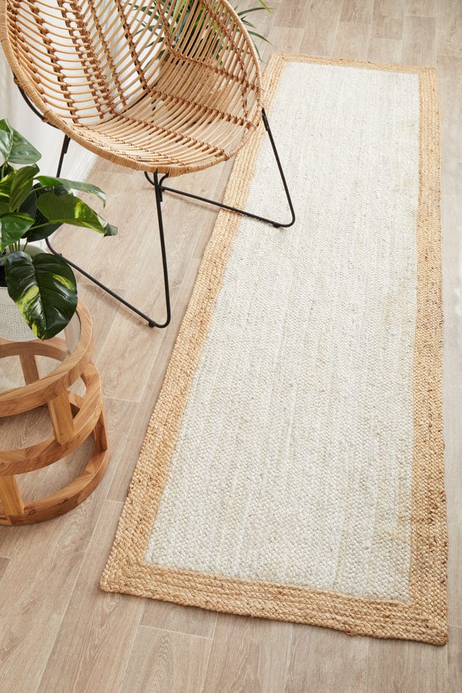 Tulum 333 White Natural Runner Rug