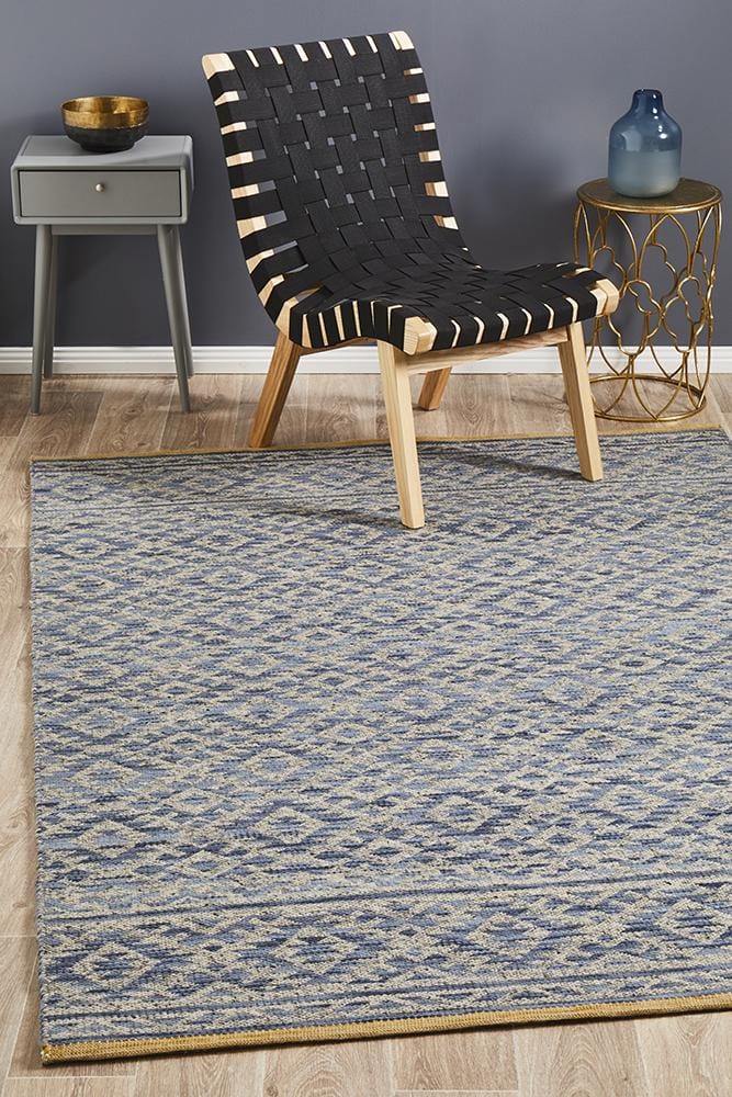 Harvey Handwoven Natural Blue Rug