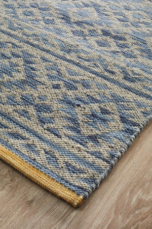 Harvey Handwoven Natural Blue Rug