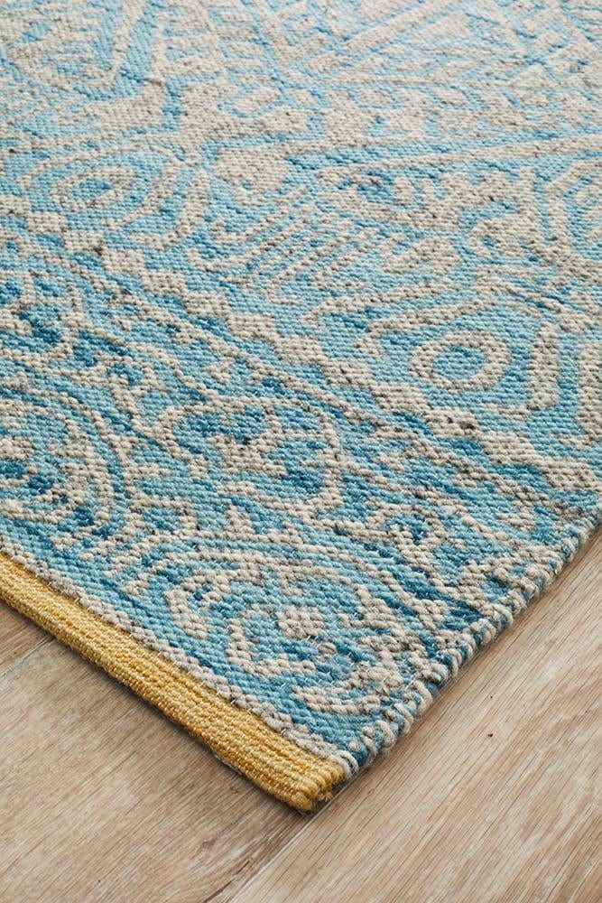 Hunter Handwoven Natural Blue Grey Rug