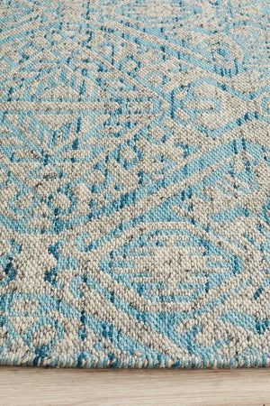 Hunter Handwoven Natural Blue Grey Rug