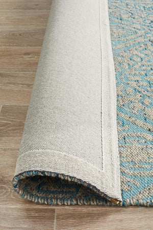 Hunter Handwoven Natural Blue Grey Rug