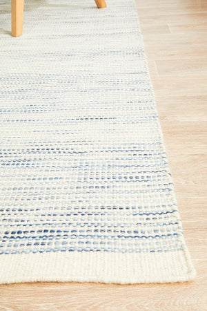 Navia Flat Weave Blue Wool Rug