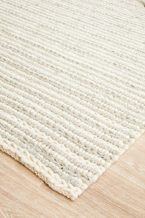 Navia Flat Weave Grey Wool Rug