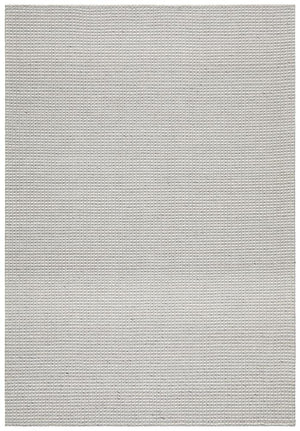 Leka Felted Wool Striped Rug Grey White