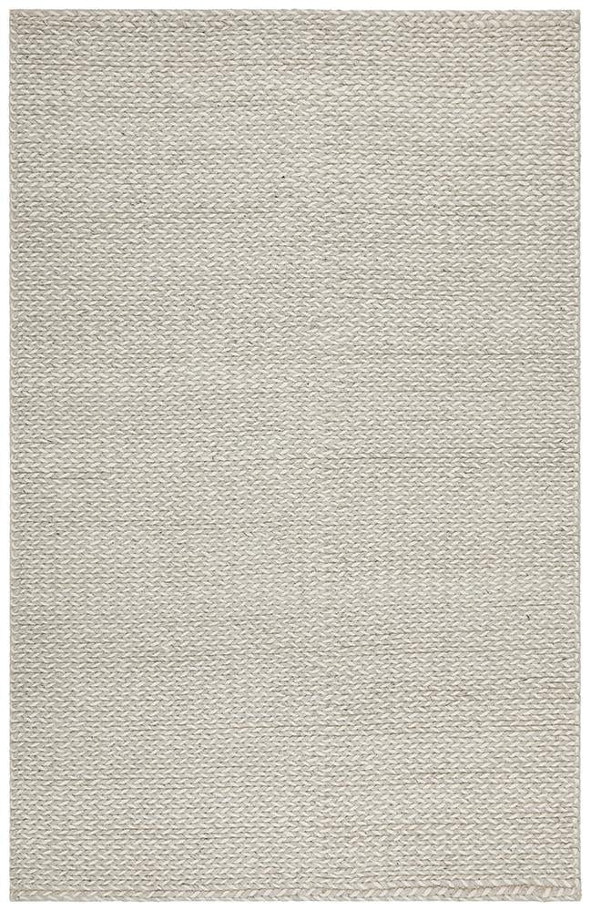 Leka Woven Wool Rug Grey White