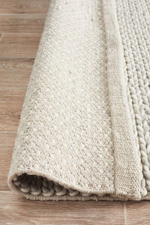 Leka Woven Wool Rug Grey White