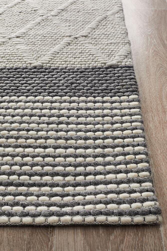 Leka Wool Hatch Textured Rug